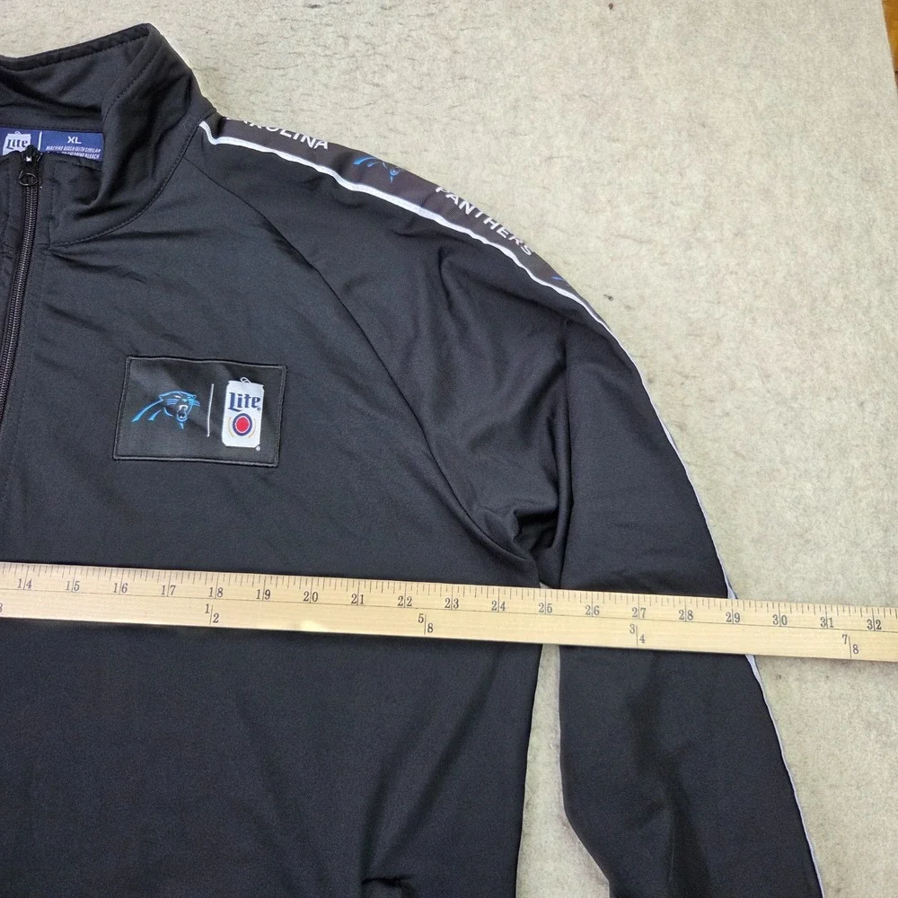 Carolina Panthers Miler Lite Windbreaker Jacket Mens XL Black Full Zip NFL